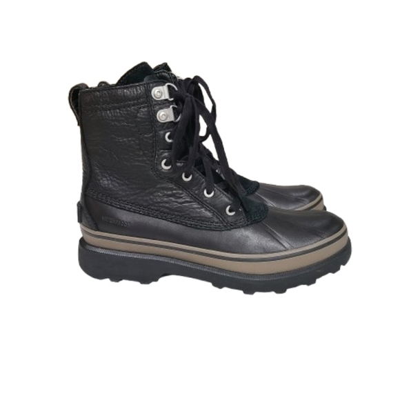 Sorel Men's Caribou Storm Boots Waterproof Black Brown Rain Snow Leather Laceup - Picture 5 of 14